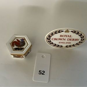 Royal Crown Derby Imari Red Dragon Trinket Box Hexagon A1299 52